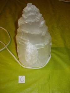 Natural Healing Selenite Crystal Gemstone Pyramid Lamp  