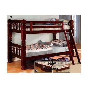  Twin/Twin Bunk Bed in Cherry Finish