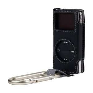  Leather Carabiner Case For iPod(tm) nano 1G/2G Black Electronics