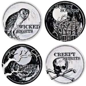 Grasslands Road Ghoulish Glamour Halloween 8 Inch Accent Plates 4 