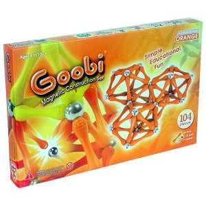   Goobi 104 Piece Advanced Magnet Construction Set, Orange: Toys & Games