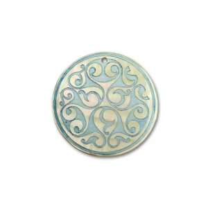   of Pearl Round Pendant 38mm   Blue Rococo Arts, Crafts & Sewing