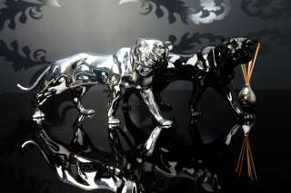   Panther Skulptur Deko Figur Schwarz hochglanz Puma Raubkatze Jaguar
