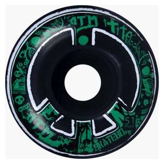 ATM Skateboards Peace 51mm Green Ppp (4 Wheel Pack)  