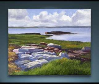 Maine White Rocks Landscape Oil Painting Bechler Art  