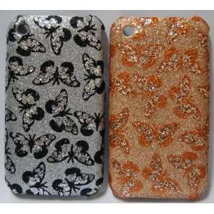 KingCase iPhone 3G & 3GS Hard Back Butterfly Sparkles Cover Combo Pack 