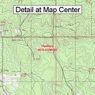   Topographic Quadrangle Map   Fryeburg, Louisiana (Folded/Waterproof