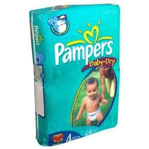  Pampers Baby Dry Diapers, Size 4, Super Mega Pack, 68 Diapers 