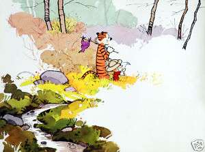 Calvin and Hobbes Watercolor Poster Print 24 x 32  