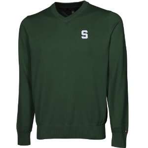   Michigan State Spartans Green Taft V neck Sweater