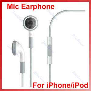  With Mic For iPhone 4G 3GS 3G i Pod Touch Nano Headphone Earbud  