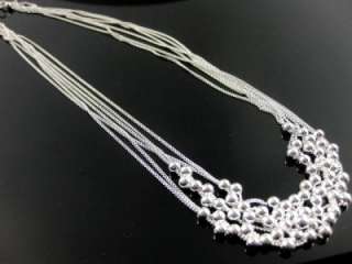 NEW FASHION SILVER MULTI CHAIN & BALL LINK NECKLACE 18  