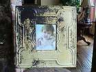 huge antique ceiling tin picture frame 8 x10 tan returns