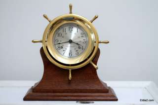 Vintage Seth Thomas Ships Wheel Clock Model E537 001  