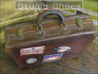 HARTMANN American 30s 40s Vintage Antique Leather Suitcase Briefcase 