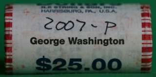 2007 P BU George Washington Presidential Dollar Roll #1  