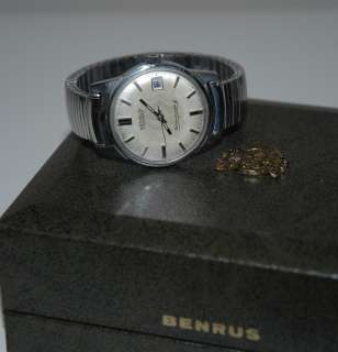   BENRUS ELECTRONIC TECHNIPOWER DATE WATCH WITH ORG BOX LOT #B305  