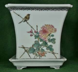 Famille Rose Flower Pot Vase   pair, Ca. 18th century  