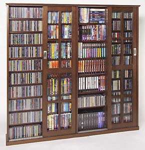 Sliding Glass Door 1400 CD 672 DVD Storage Cabinet  