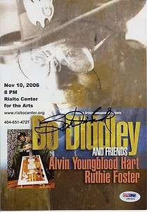 BO DIDDLEY SIGNED MINI CONCERT POSTER AUTOGRAPH PSA/DNA  