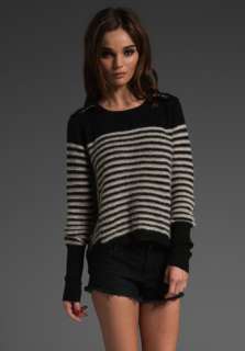 FREE PEOPLE Majorette Pullover Sweater in Black Heather at Revolve 
