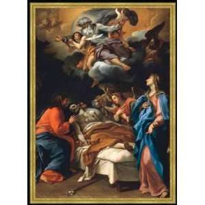   Marco Benefial, Der Tod des hl. Joseph, 50 x 71   Holz Corum S Gold