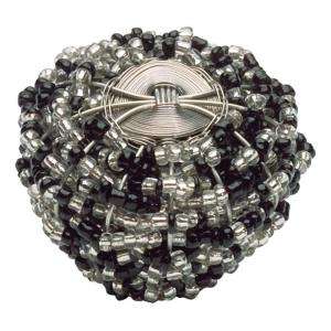   Bollywood BeautiesCollection Black and White 1.5 in. Beaded Weave Knob