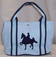 American Saddlebred Gaited Horse Handbag tote Blue NEW!  