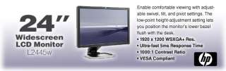 HP L2445w 24 Widescreen LCD Monitor   1920x1200 WUXGA, 10001 Contrast 