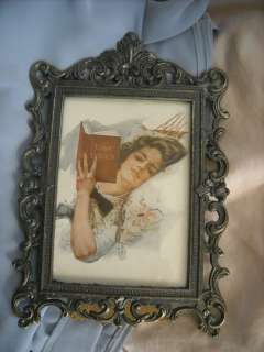 vintage antique picture print woman girl romantic victorian harrison 