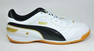 PUMA ESITO FINALE LT ATHLETIC STYLE MAN WHITE BLACK GOLD INDOOR SOCCER 