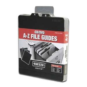 Vaultz A Z File Guides For CD/DVD Sleeves 