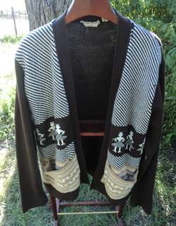 VTG Eileen Acrylic Native American Style Sweater Brown Lebowski  