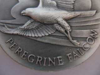   LONGINES WILDLIFE SERIES STERLING SILVER PEREGRINE FALCON COIN + GOLD