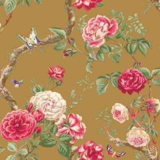   . Gold Large Rose And Vine Wallpaper (WC1283566) from 
