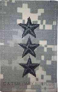 US Army ACU Rank O 9 Lieutenant General Velcro Patch  