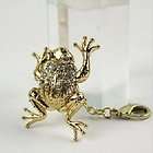 Goldener Frosch Schlüsselanhänger Taschenanhänger gold Strass 