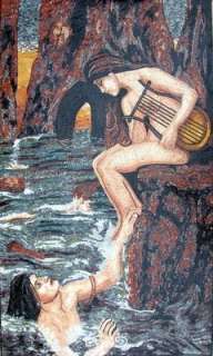 The Sirens Famous Art Marble Mosaic Stone Mural  
