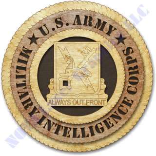Army Military Intelligence Crest Birch Wall Plaque  