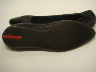 PRADA POINTED CAP PATENT LEATHER FLAT SHOES 36/6 $330  
