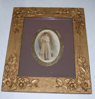 Antique African American Woman Photo in Frame  