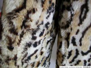 Vintage Lammfell Jacke Felljacke Pelzjacke Leopard Kurzgröße 21 22 