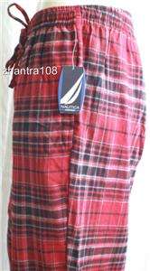 NAUTICA Flannel Lounge Pants Red Black Gray Plaid ~ NWT  
