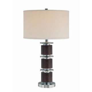 Illumine 1 Light Table Lamp Chrome And Dark Walnut Finish CLI LS444862 