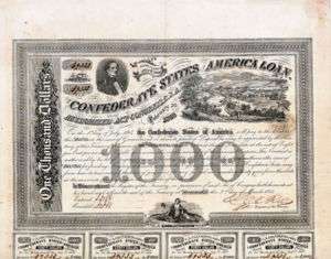Civil War Confederate Criswell #125 Bond  
