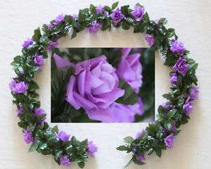 6ft lavender lilac rose garland silk flower wedding  
