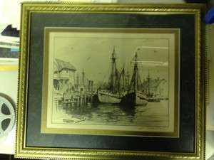 Framed Gordon Grant AAA Lithograph 1937 “Untitled” 250  