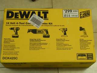 DeWalt DC K425C, 18 Volt 4 Tool Compact Combo Kit, DC720, DW908, DW938 