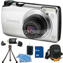 Canon PowerShot A3300 IS 16MP Digital Camera 8GB Bundle 013803133912 