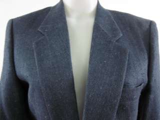 VNTG E THOMAS Mens Blue Knit 2 Button Blazer Jacket S  